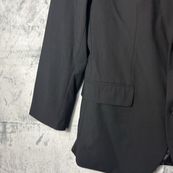 J. Ferrar Black Two Button Business Sport Coat Blazer Jacket Size 40R Slim Fit - Picture 6 of 12